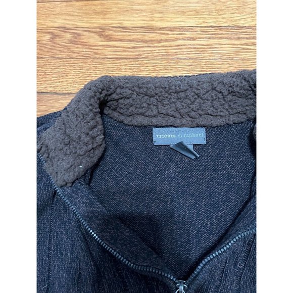 Tricots St. Raphael Sweater Mens Size Large Brown Gray Cotton Knit 1/4 Zip VTG - Picture 4 of 5